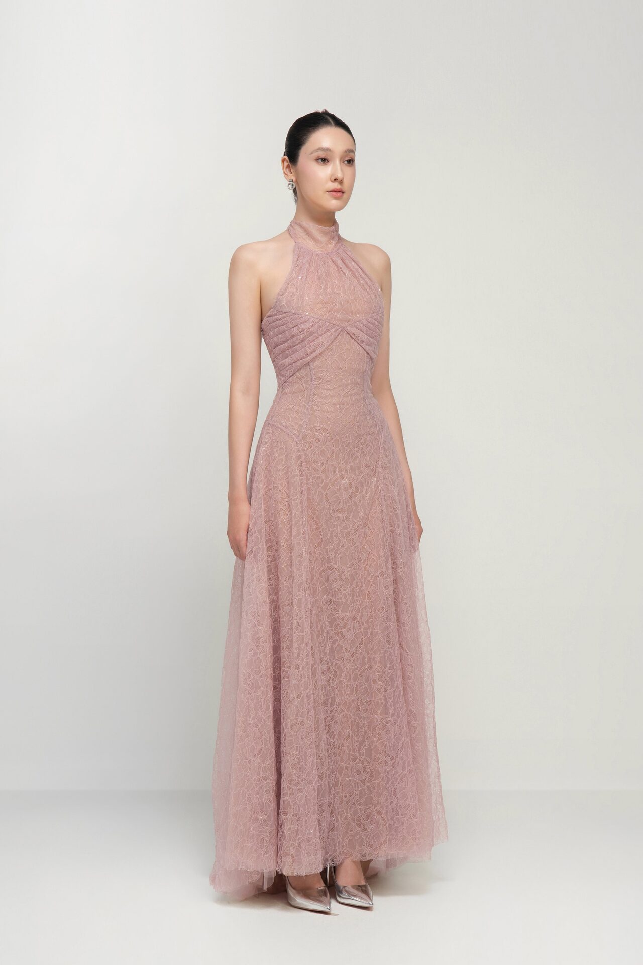 Lynx tiered high low lace dress