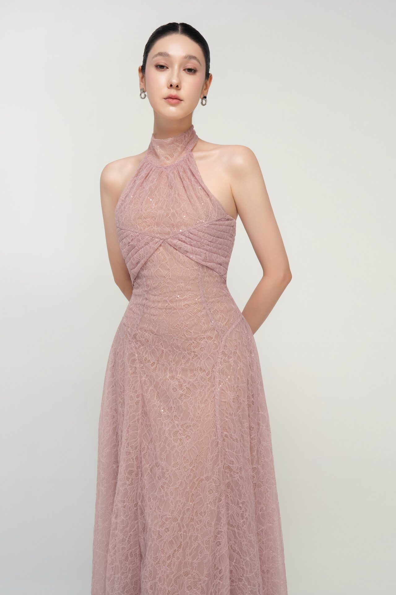 Lynx tiered high low lace dress