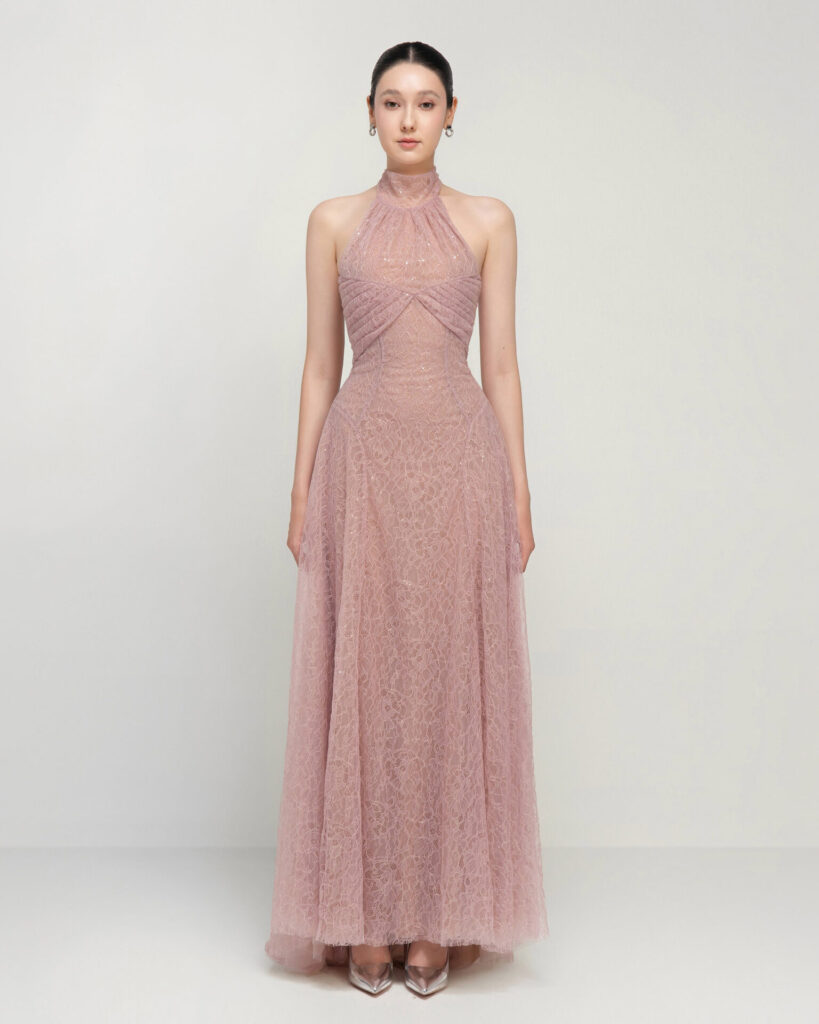 Lynx tiered high low lace dress