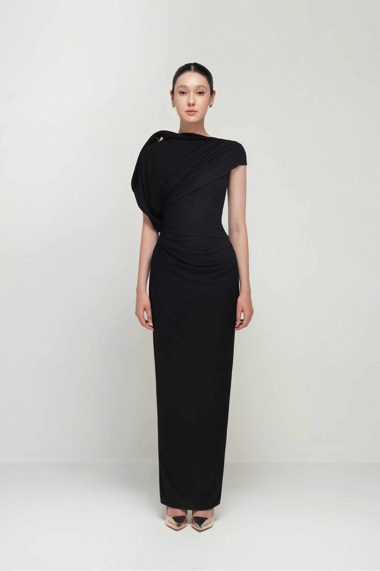 Priscilla asymmetric lycra dress