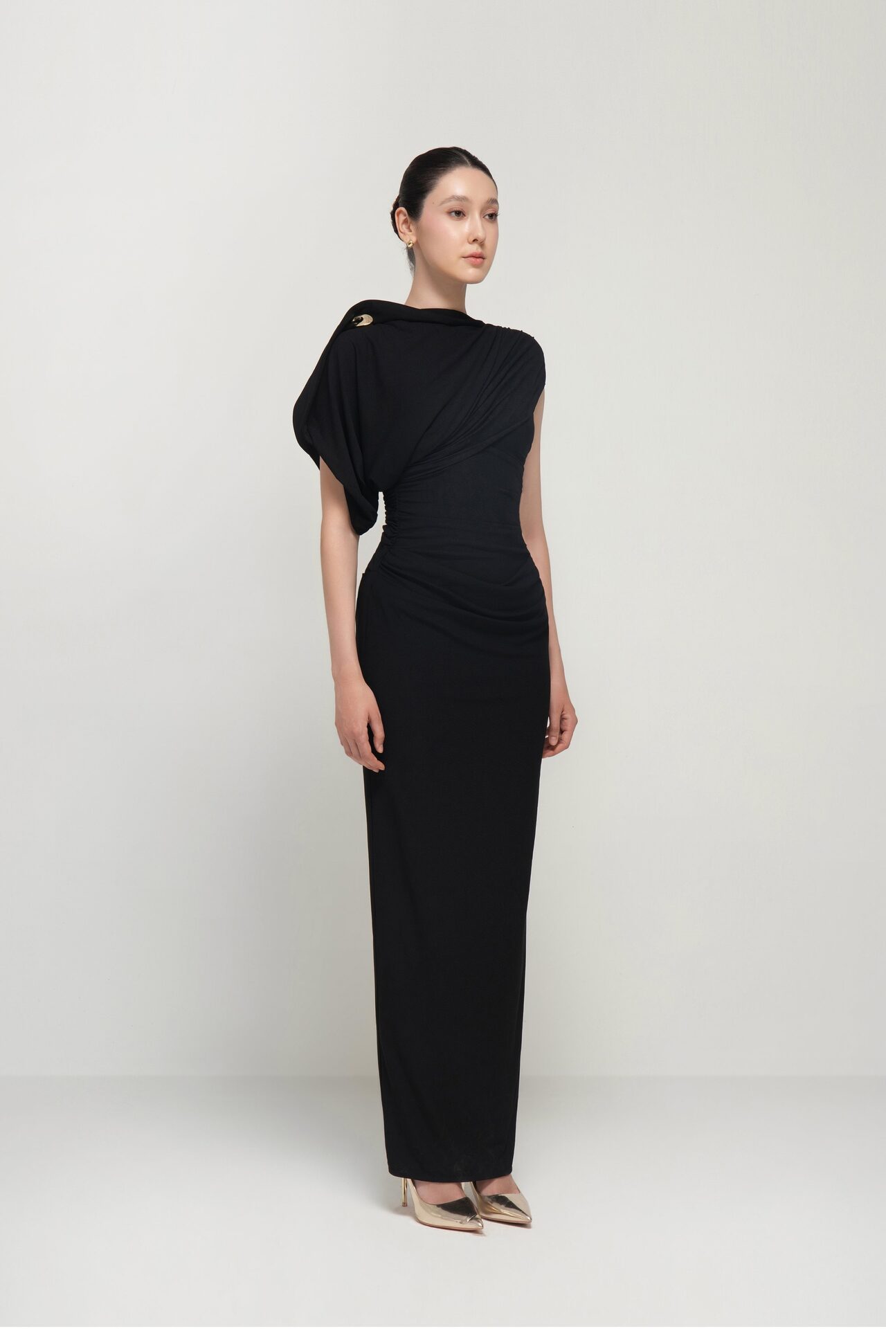 Priscilla asymmetric lycra dress