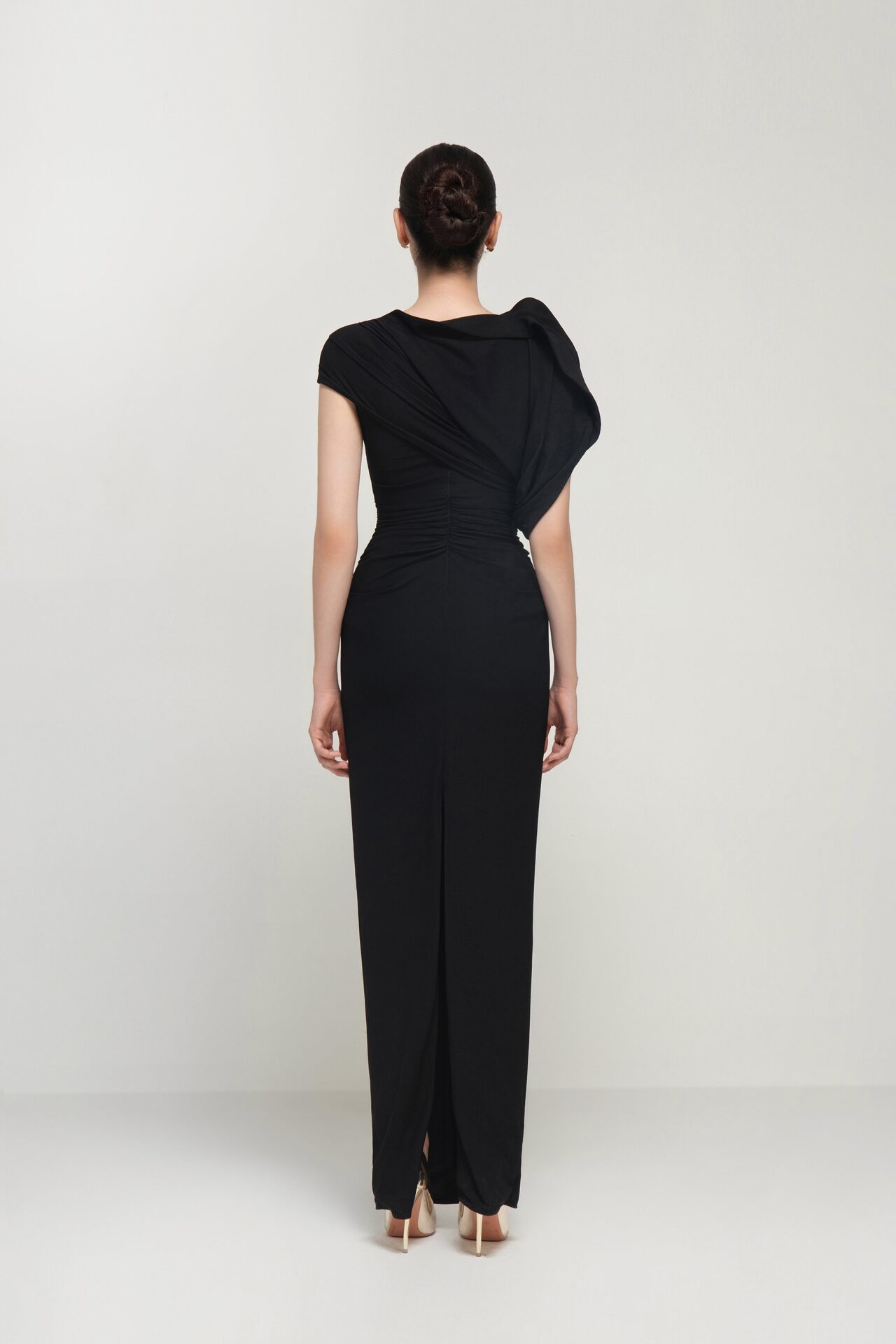 Priscilla asymmetric lycra dress