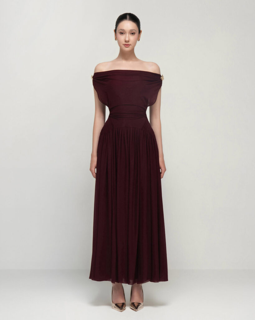 Shaula midi ruched dress