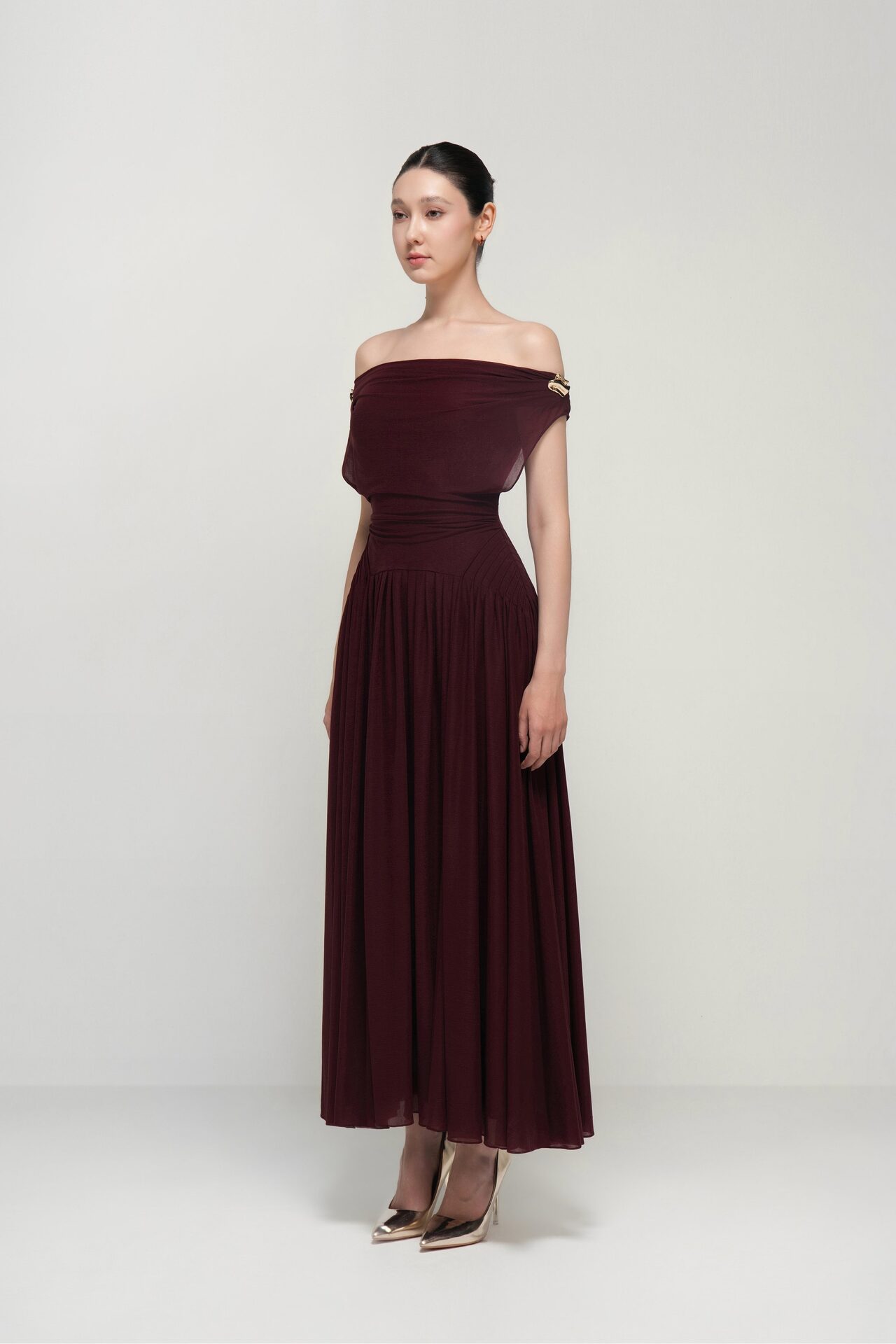 Shaula midi ruched dress