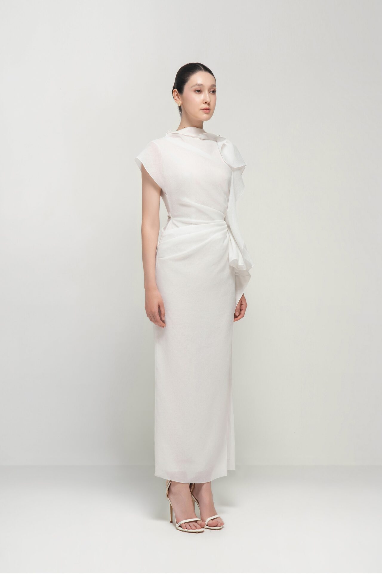 Sylphy asymmetric side-slit dress