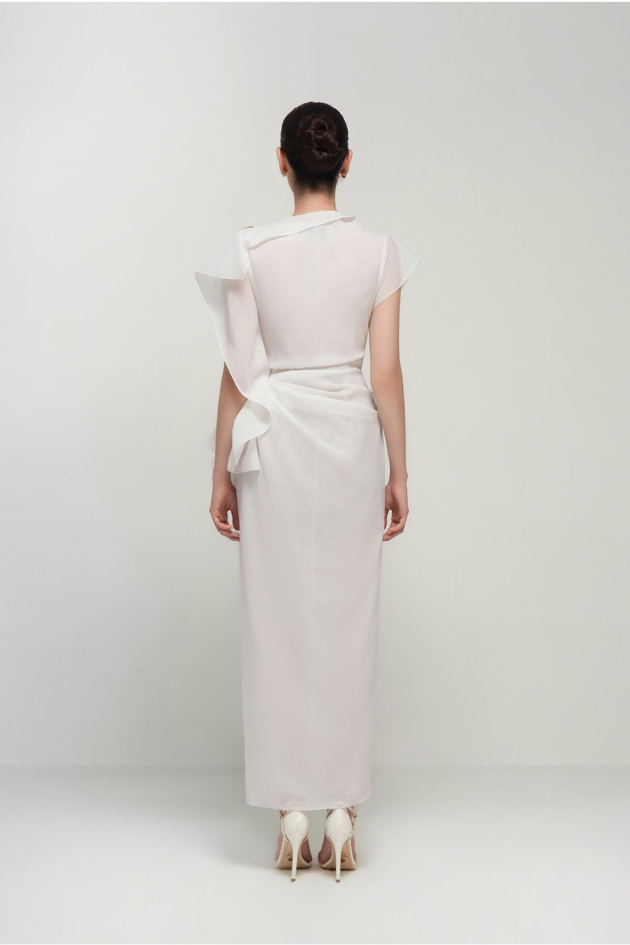 Sylphy asymmetric side-slit dress