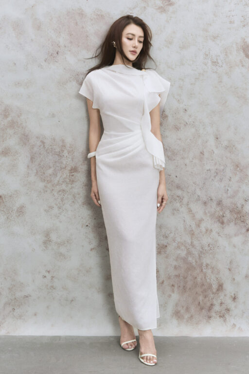 Sylphy asymmetric side-slit dress