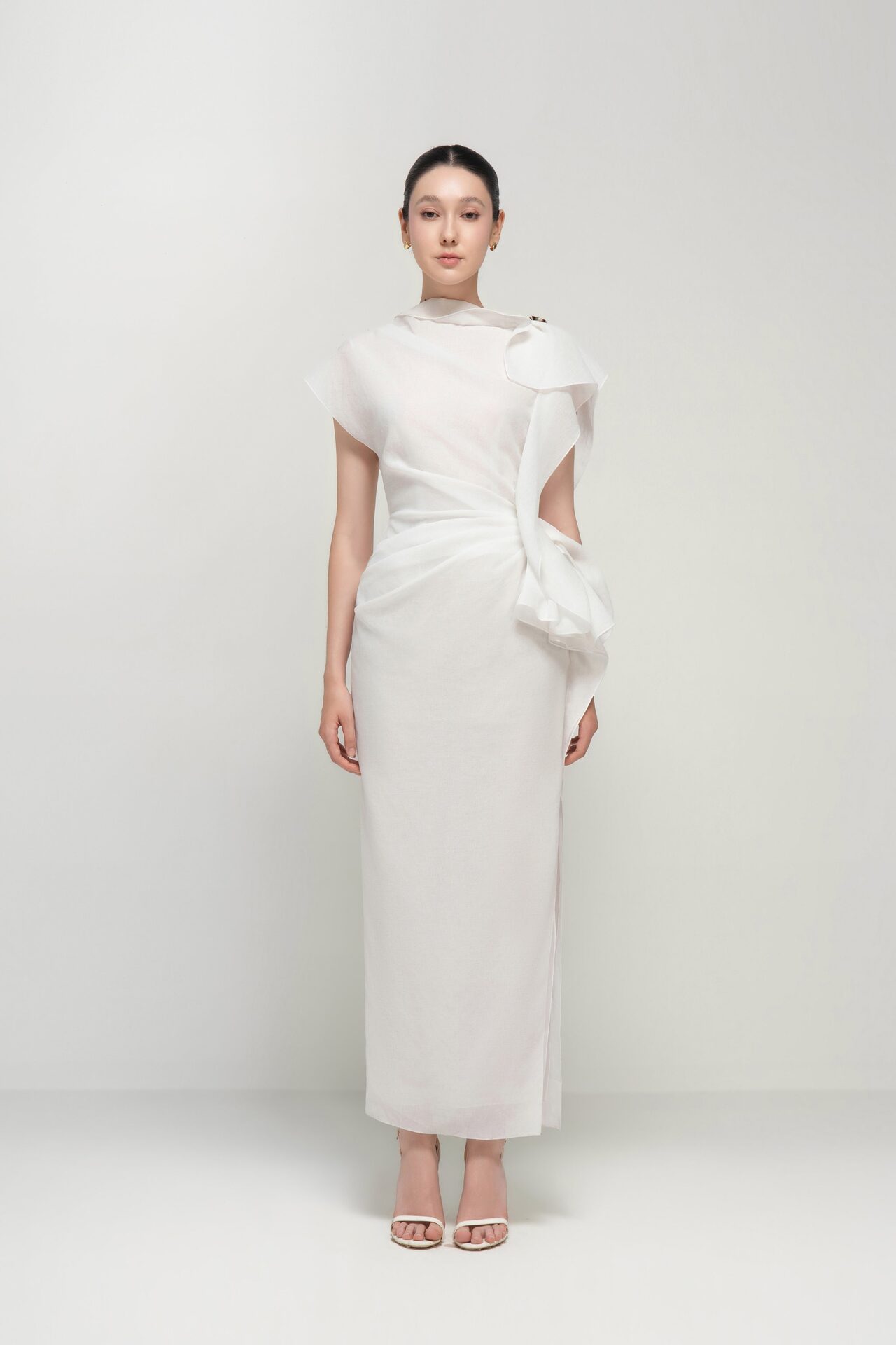 Sylphy asymmetric side-slit dress
