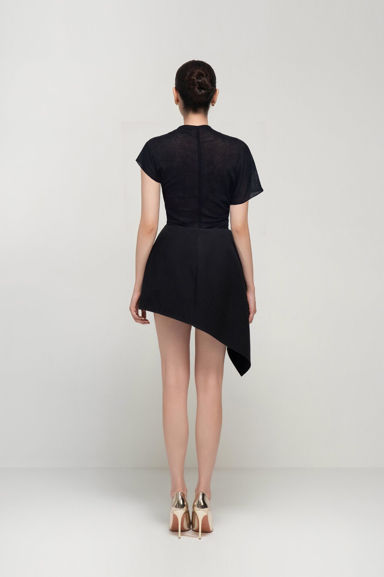 Vollachia asymmetric draped skirt
